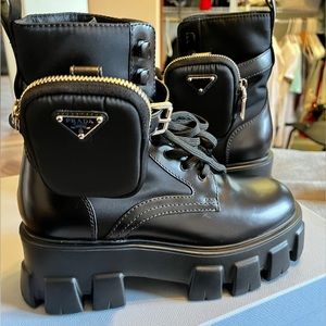 Prada Monolith, Black, number 37 1/2 (Italian size).
